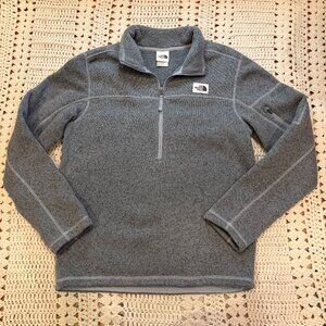 The North Face Heather Grey Gordon Lyons 1/4 Zip Fleece Top Size Men's Small